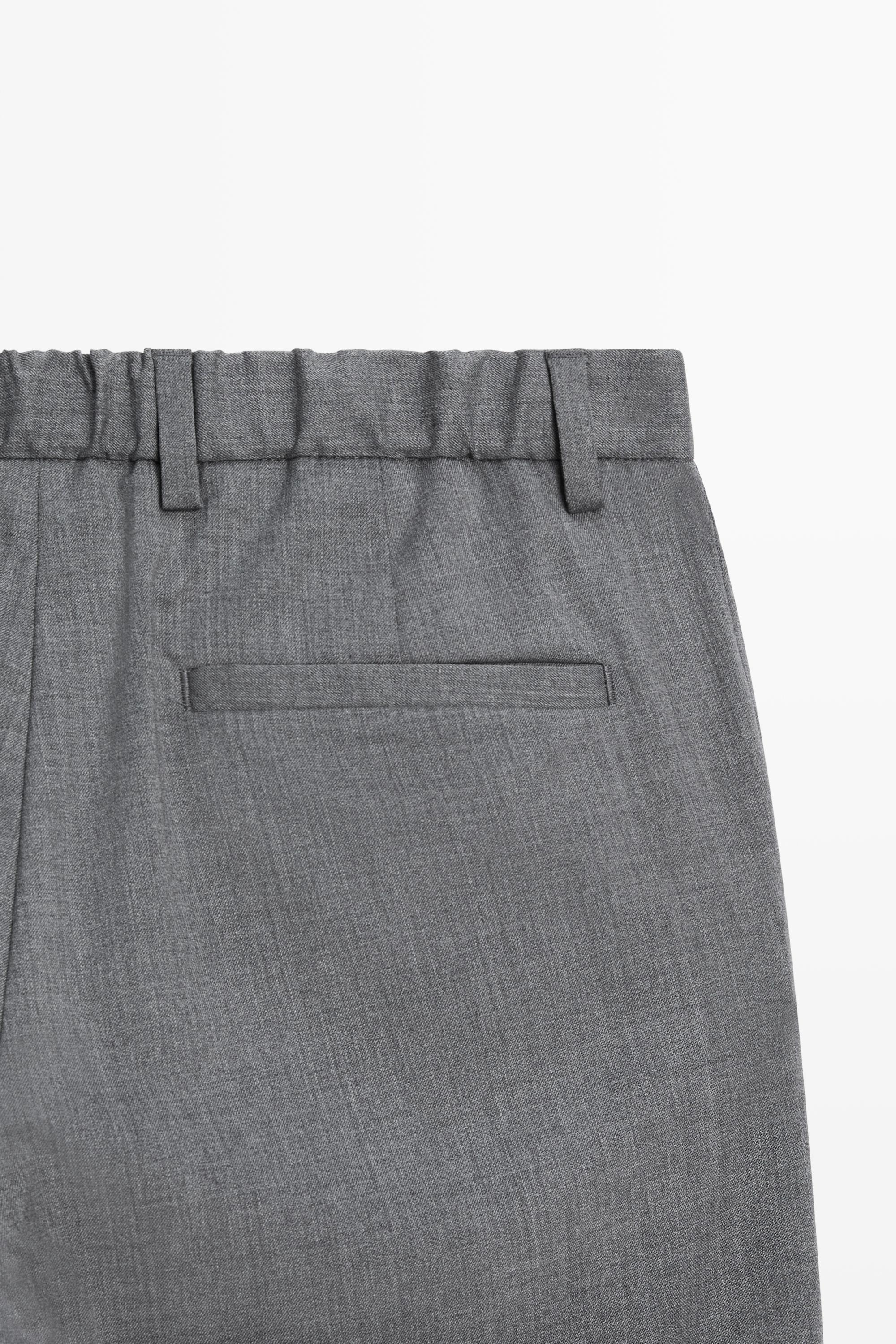 Pantalon à pinces en mélange de laine froide